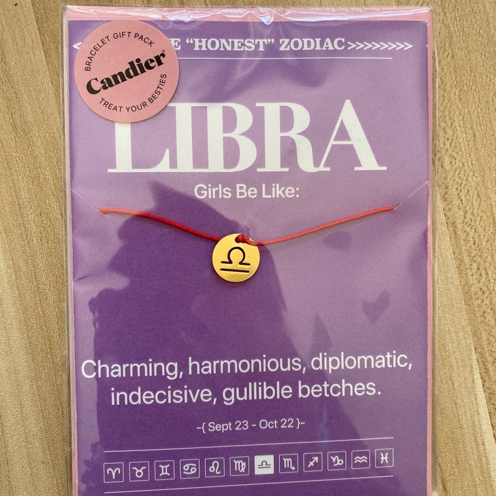 Nwt Candier The Honest Zodiac Libra Sign Bracelet Gift Pack New